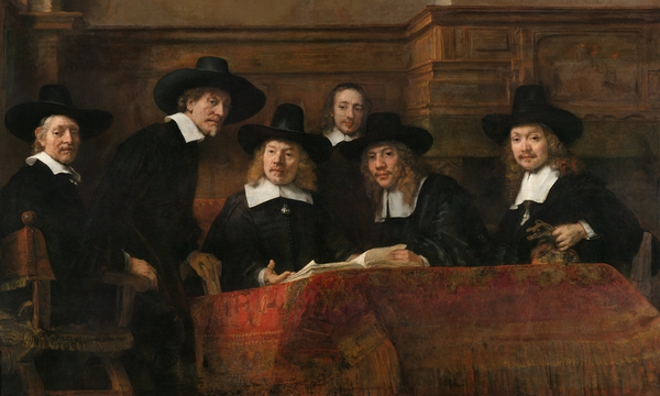 Syndics of the Amsterdam Drapers' Guild. The painting by Rembrandt van Rijn