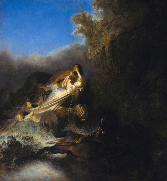 The Abduction of Proserpine. The painting by Rembrandt van Rijn