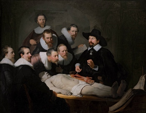 The Anatomy Lesson of Dr. Nicolaes Tulp, Rembrandt van Rijn, Art Paintings