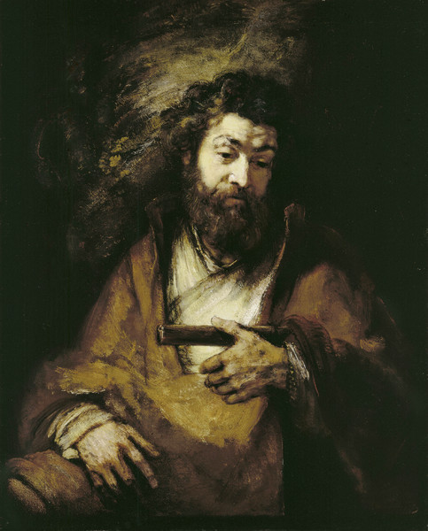 The Apostle Simon. The painting by Rembrandt van Rijn