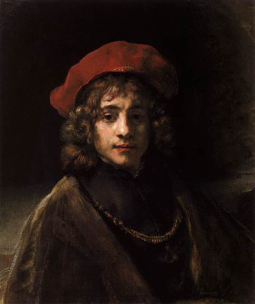 The Artist's Son Titus. The painting by Rembrandt van Rijn