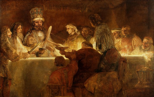 The Conspiracy of Claudius Civilis. The painting by Rembrandt van Rijn