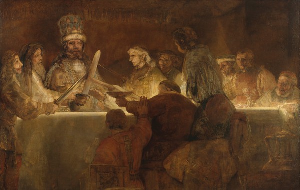 The Conspiration of the Bataves. The painting by Rembrandt van Rijn