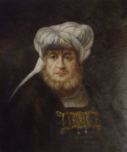 The King Uzziah. The painting by Rembrandt van Rijn