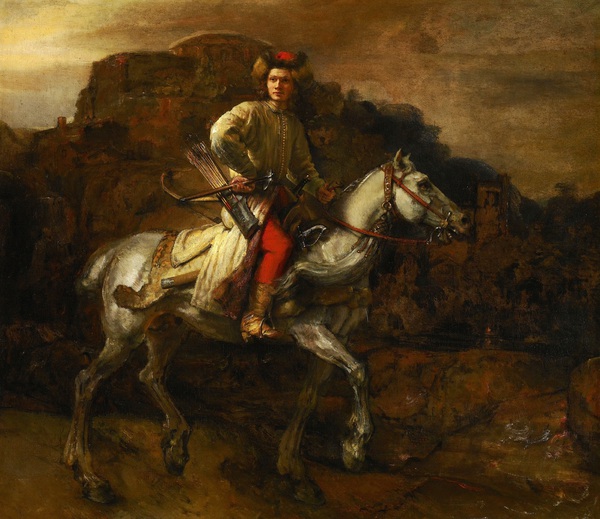 The Polish Rider . The painting by Rembrandt van Rijn