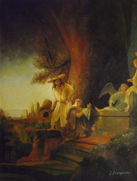The Risen Christ Appearing to Mary Magdalen. The painting by Rembrandt van Rijn