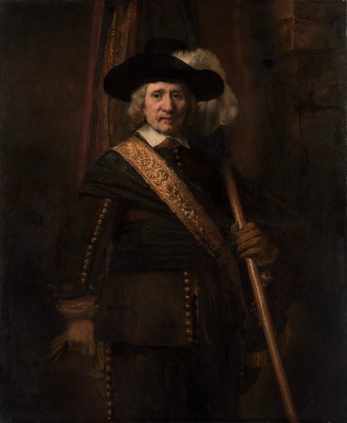 The Standard Bearer. The painting by Rembrandt van Rijn