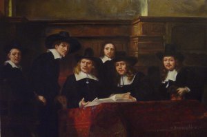 The Syndics Of The Clothmakers' Guild, Rembrandt van Rijn, Art Paintings