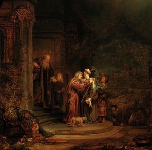 The Visitation, Rembrandt van Rijn, Art Paintings