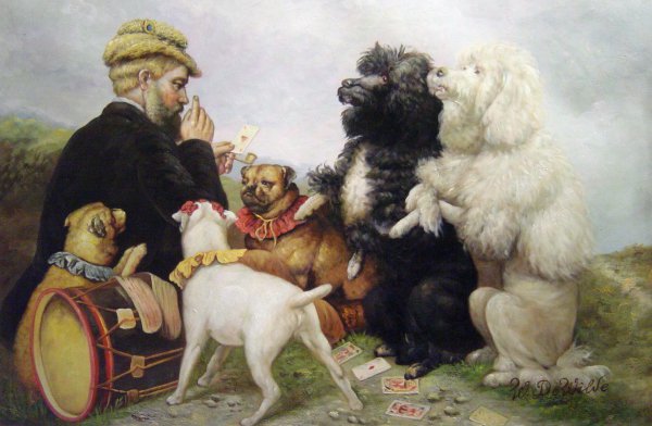 The Lucky Dogs. The painting by Richard Ansdell