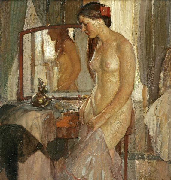 A Standing Nude. The painting by Richard Edward Miller
