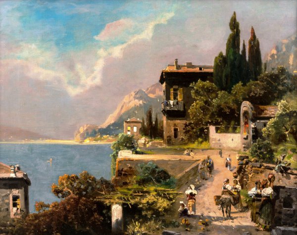 Varenna, Lago di Como. The painting by Robert Alott