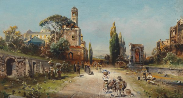 Via Appia. The painting by Robert Alott