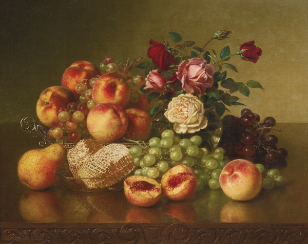 Still Life with Fruit. The painting by Robert Dunning