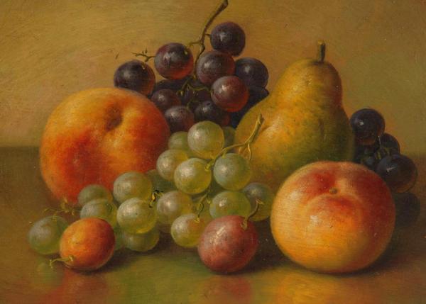 Still Life with Grapes. The painting by Robert Dunning