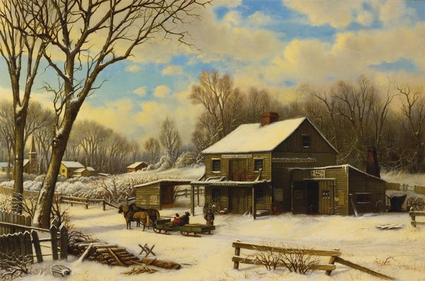 A Winter Morning. The painting by Robert Melvin Decker