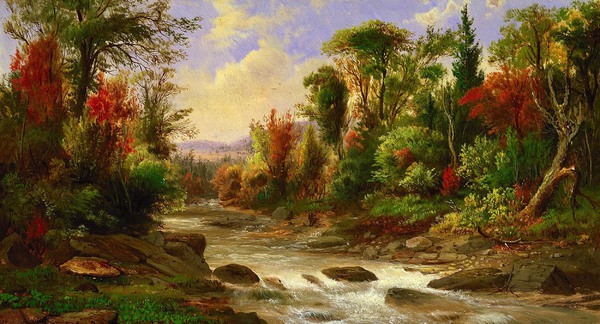 Along the St. Annes, East Canada. The painting by Robert Scott Duncanson