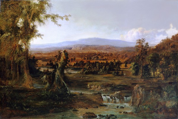 Landscape with Shepherd. The painting by Robert Scott Duncanson