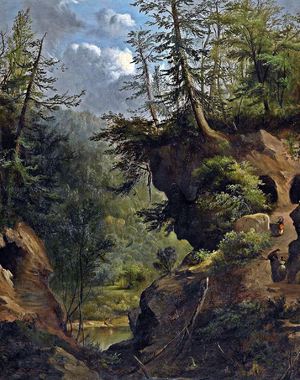 Robert Scott Duncanson, The Caves, Painting on canvas