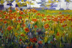 Robert Vonnoh, Poppies In France, Painting on canvas