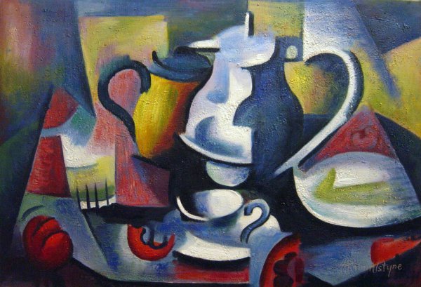 A Still Life In The Three Handles. The painting by Roger De La Fresnaye