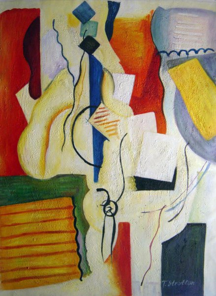 Smoking In The Shelter. The painting by Roger De La Fresnaye
