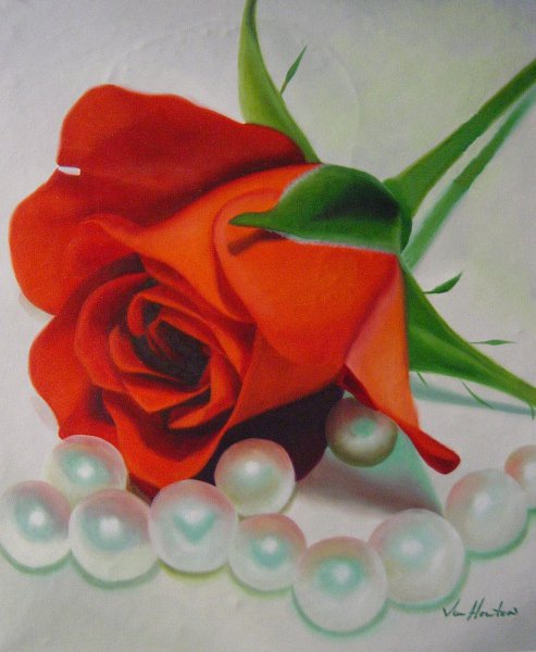 Rose And Pearls. The painting by Our Originals