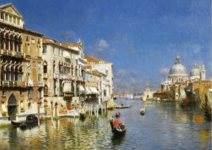 Rubens Santoro, At the Grand Canal, Venice, Art Reproduction