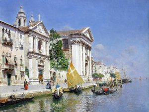 Reproduction oil paintings - Rubens Santoro - The Zattera and Church of the Jesuate, Venice