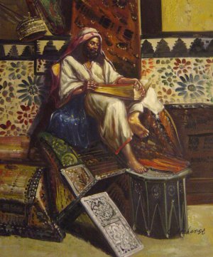 Rudolph Ernst, Studying The Koran, Painting on canvas