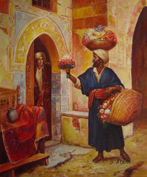 Rudolph Ernst, The Flower Merchant, Painting on canvas