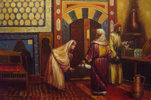 The Hammam. The painting by Rudolph Ernst