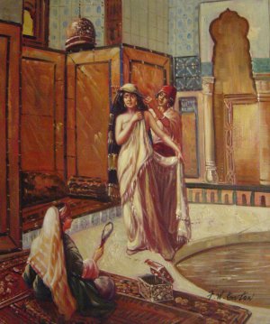 The Harem Bath, Rudolph Ernst, Art Paintings