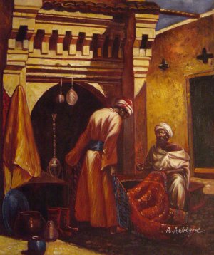 Reproduction oil paintings - Rudolph Ernst - The Rug Merchant