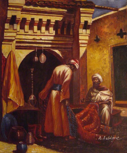 The Rug Merchant. The painting by Rudolph Ernst