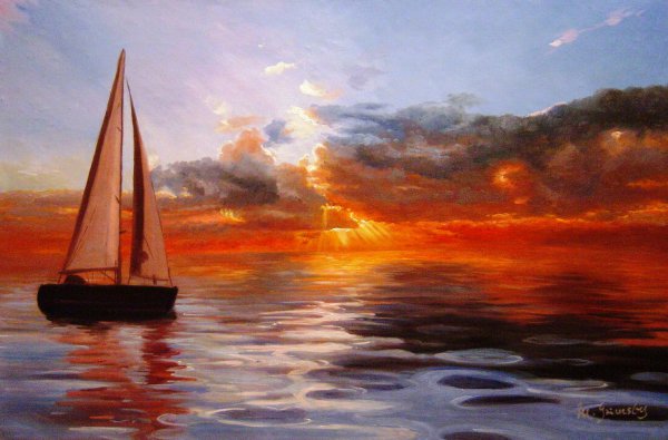 Sail Into The Sunset. The painting by Our Originals