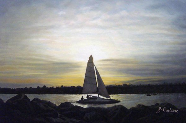 Sailing To Port-Santa Cruz, California. The painting by Our Originals