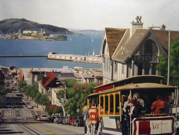 San Francisco Cable Car. The painting by Our Originals