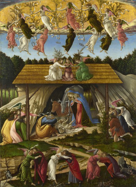 Mystic Nativity. The painting by Sandro Botticelli