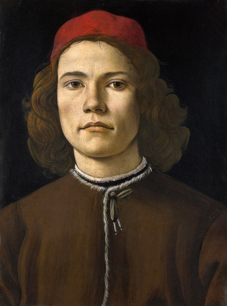 Portrait of a Young Man. The painting by Sandro Botticelli