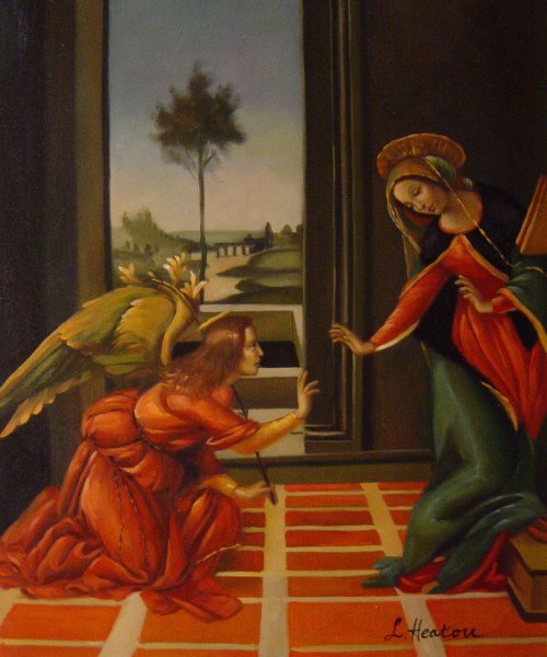 The Cestello Annunciation. The painting by Sandro Botticelli
