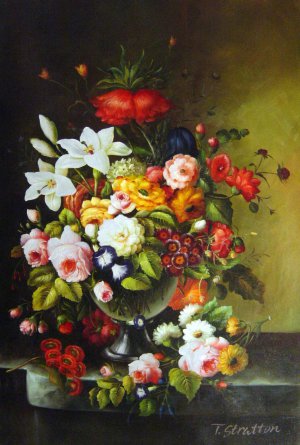 Severin Roesen, Floral Still Life, Painting on canvas
