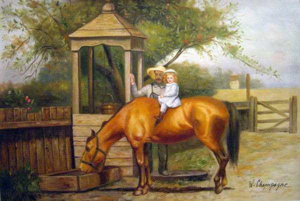 Equestrian Portrait. The painting by Seymour Joseph Guy