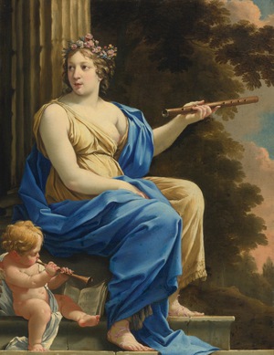 Simon Vouet, Euterpe, the Muse of Music and Lyric Poetry, Painting on canvas