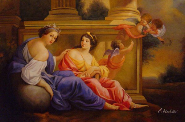 The Muses Urania And Calliope. The painting by Simon Vouet