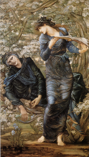 Sir Edward Coley Burne-Jones, Beguiling of Merlin , Painting on canvas
