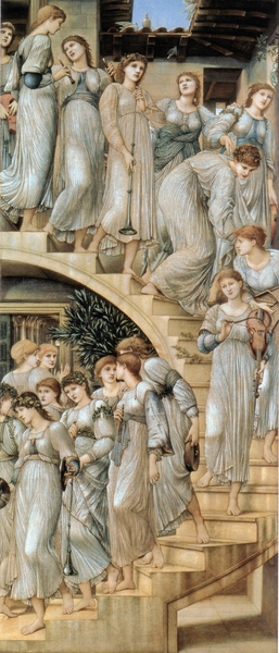 Sir Edward Coley Burne-Jones, Golden Stairs, Painting on canvas