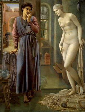 Sir Edward Coley Burne-Jones, Pygmalion and the Image - The Hand Refrains, Art Reproduction
