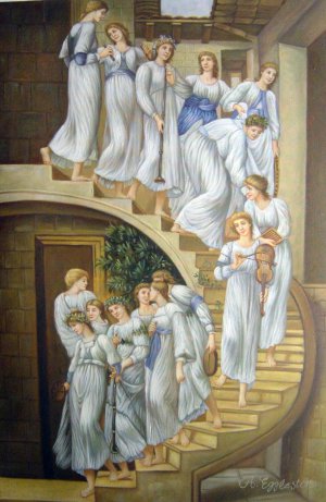 Sir Edward Coley Burne-Jones, The Golden Stairs, Painting on canvas