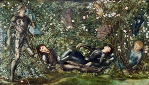 Sir Edward Coley Burne-Jones, The Knights and the Briar Rose, Painting on canvas